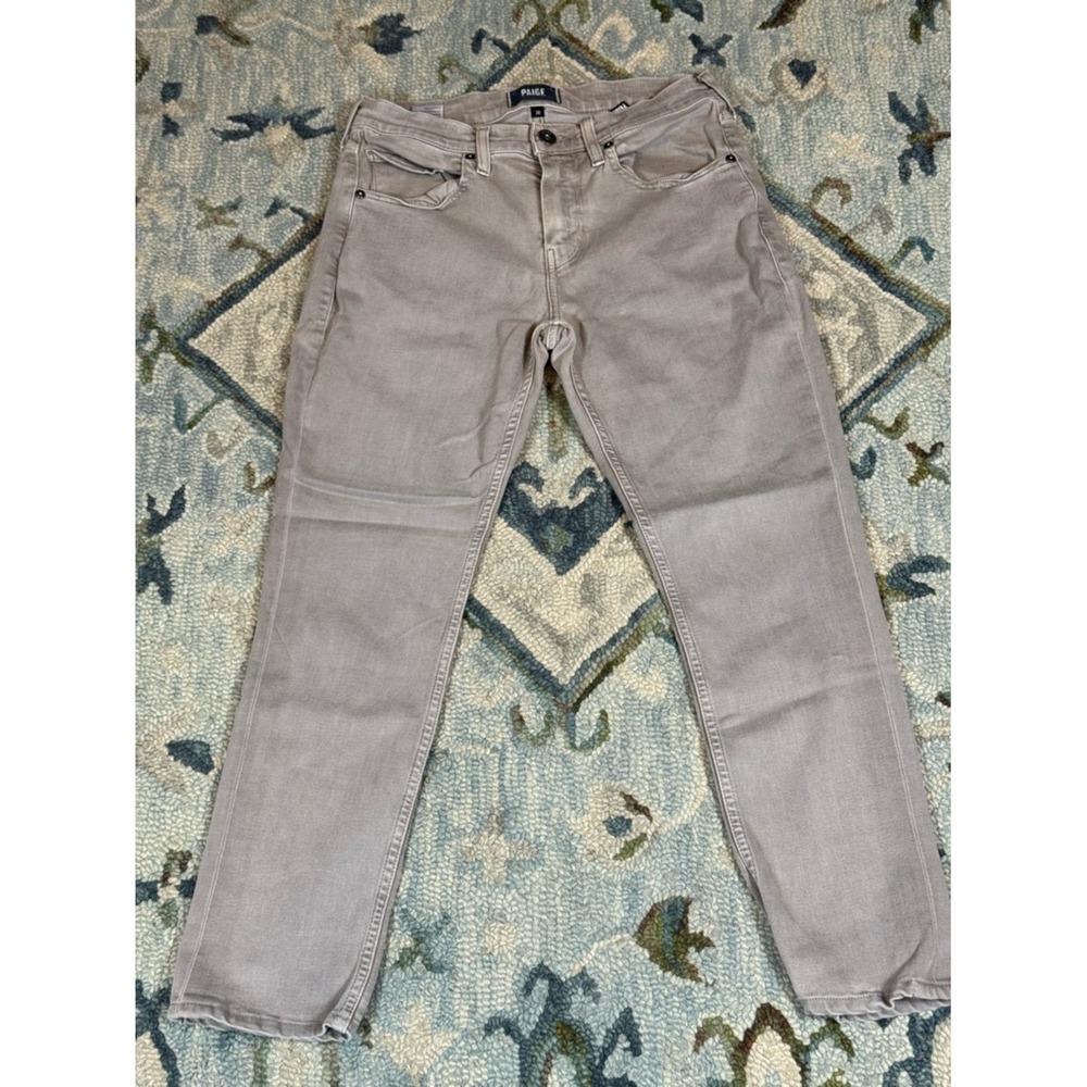 Paige Federal Slim Straight Jeans Vintage Beige Ash 30